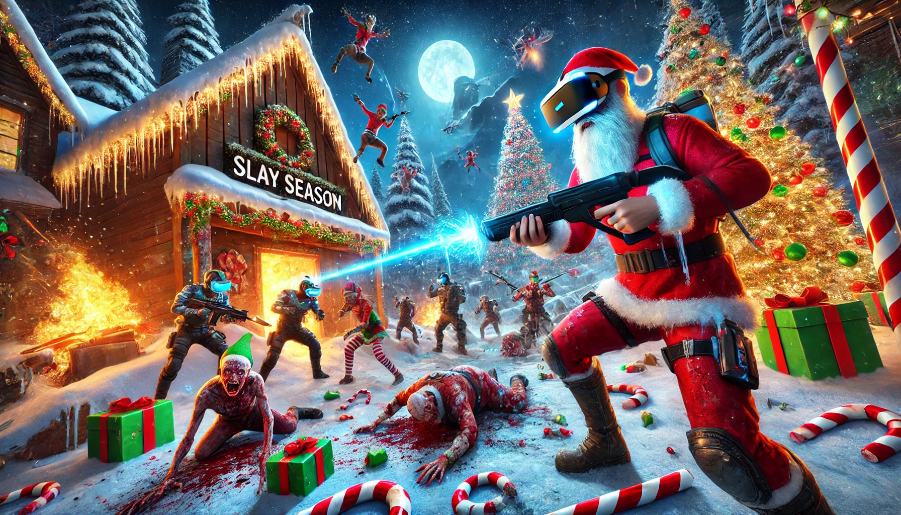 This holiday, fight zombies at the North Pole in Outbreak: Slay Season. Experience the perfect mix of festive cheer and VR chaos at Zero Latency Jax!