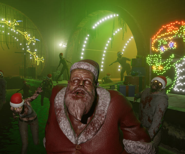 Expect santa hats, firework headshots and some very naughty zombies. It's like a real life Christmas action movie. With brains.